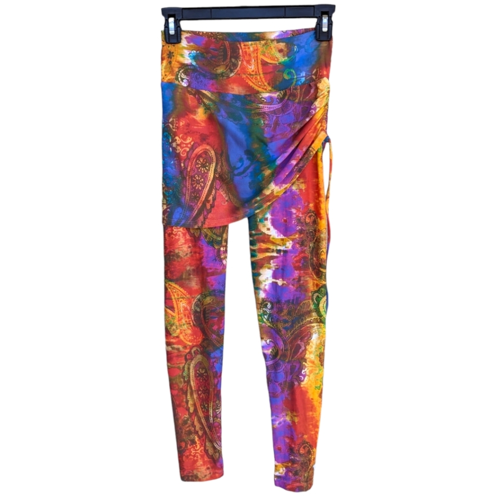 Multicolor Paisley Skirted Leggings - Vibrant Print